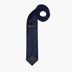 Men's Navy Blue Skinny Solid Color Necktie Long Fancy Formal Sleek Trendy Guy